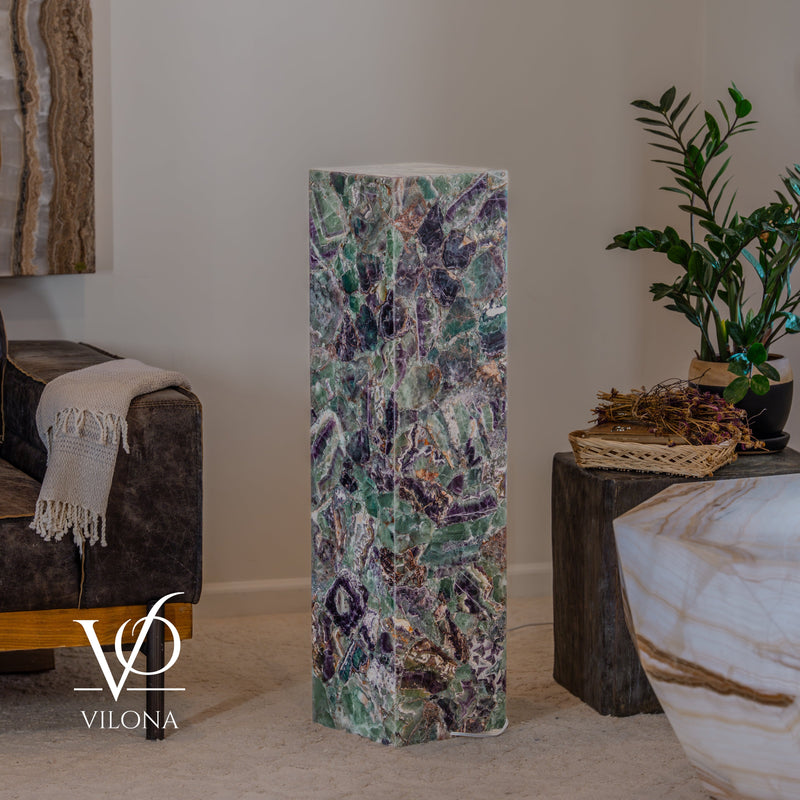 Fluorite Crystal Floor Lamp #5 – 39.5" Tall × 10" × 10", photo 10 of 15