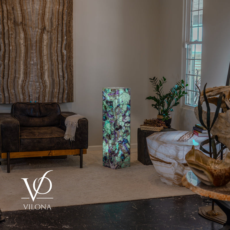 Fluorite Crystal Floor Lamp #5 – 39.5" Tall × 10" × 10", photo 11 of 15