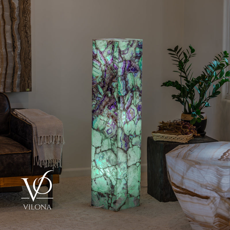 Fluorite Floor Lamp #7 – 47.5" Tall × 10" Square, photo 4 of 15
