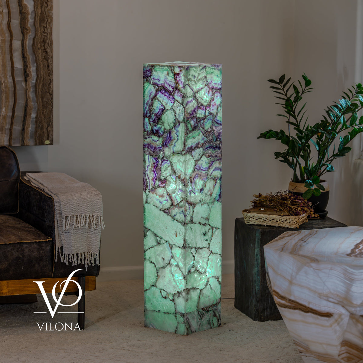 Fluorite Floor Lamp #7 – 47.5" Tall × 10" Square, photo 6 of 15