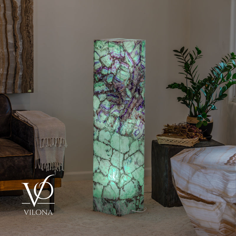 Fluorite Floor Lamp #7 – 47.5" Tall × 10" Square, photo 8 of 15