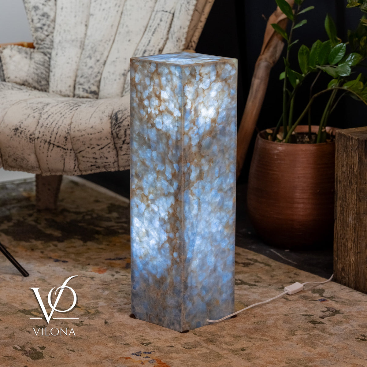 Arctic Onyx Floor Lamp - Small - 27.5"H x 8"W - Square - #4, photo 3 of 10