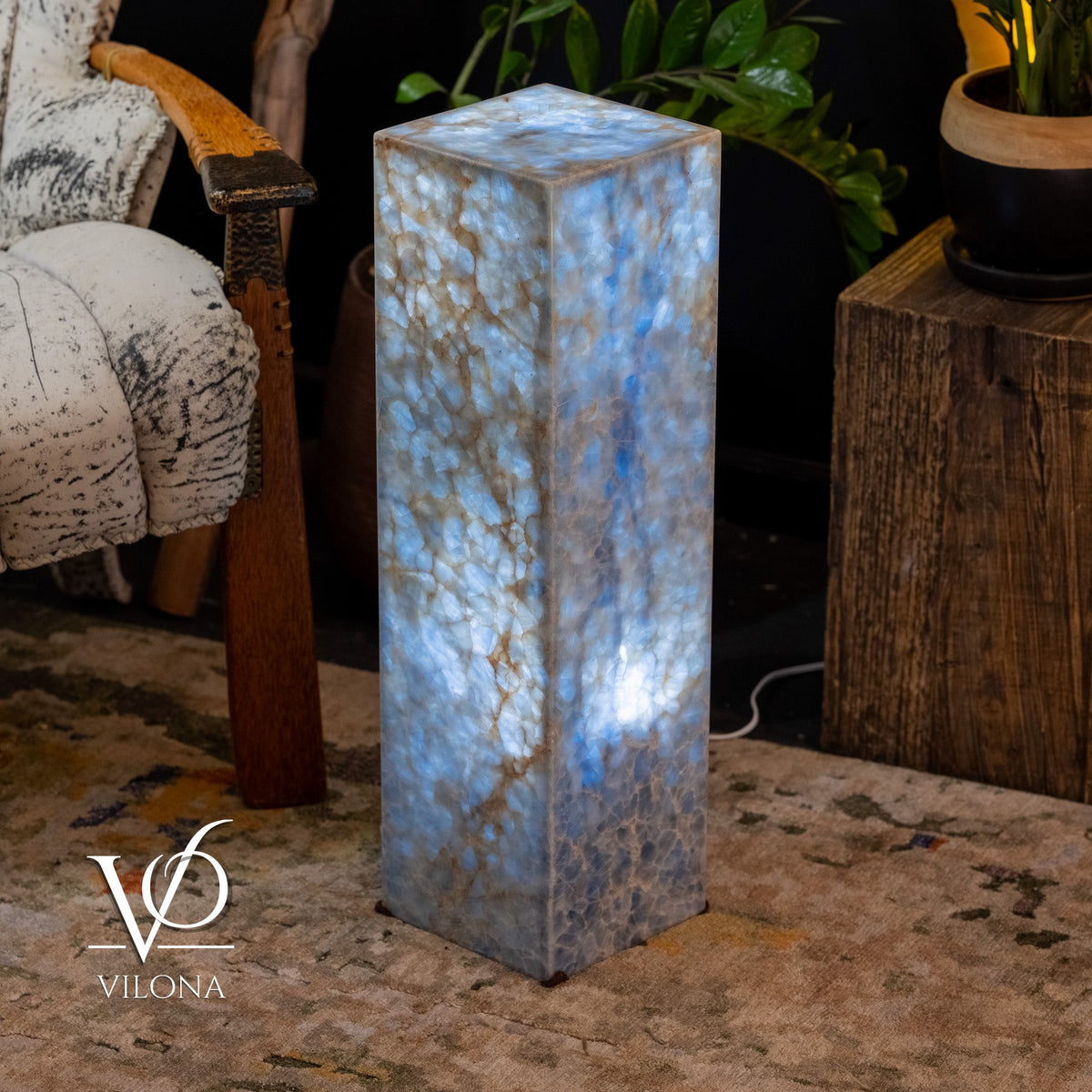 Arctic Onyx Floor Lamp - Small - 27.5"H x 8"W - Square - #4, photo 4 of 10