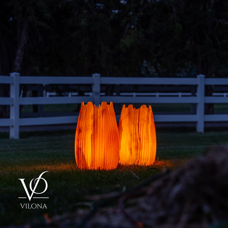 Miami Sunset Onyx Crown Lamps - Sculptural Natural Stone Pair, photo 11 of 31