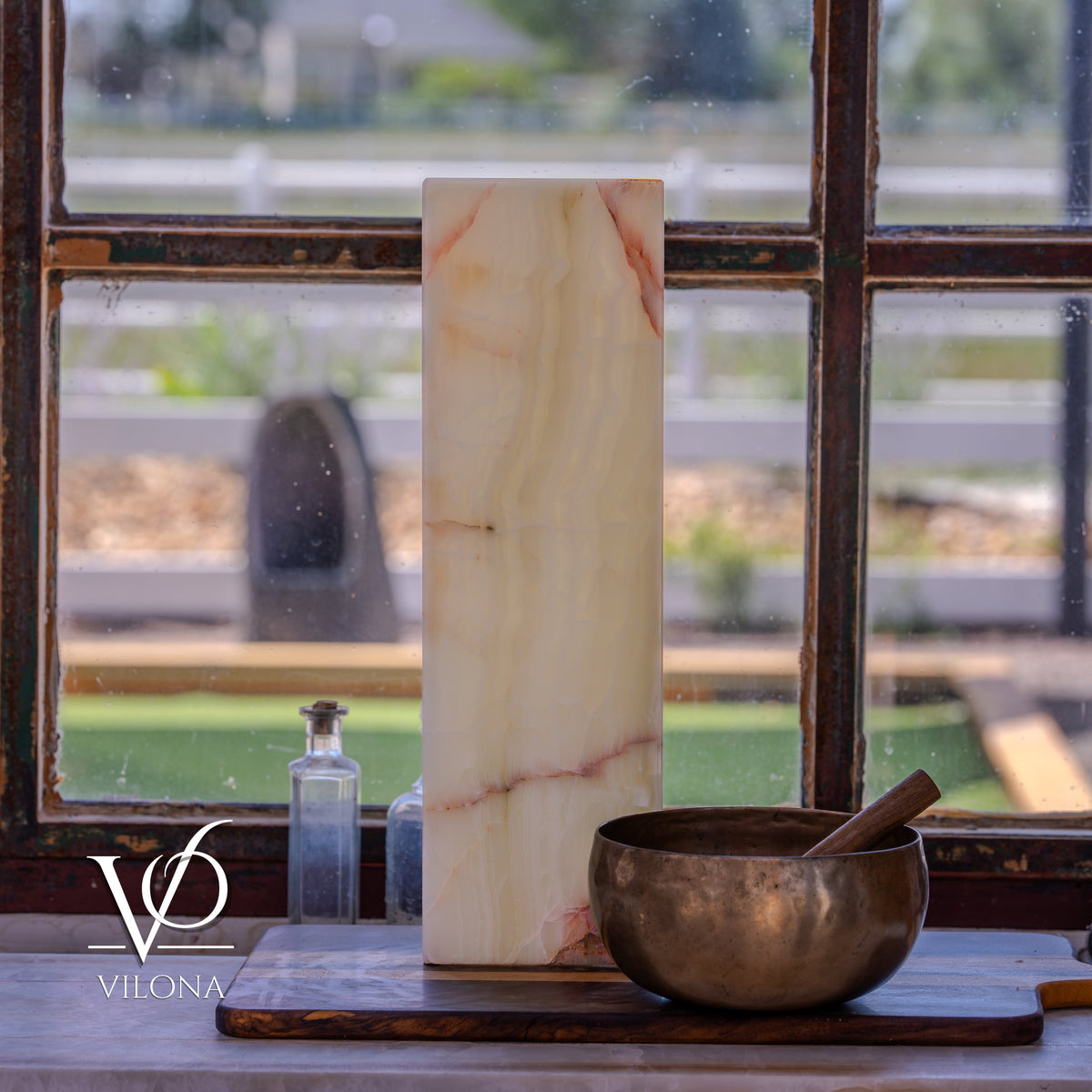 Bamboo Onyx Table Lamp – Light Edition #1 – 19.75" Tall × 6" Wide, photo 4 of 17