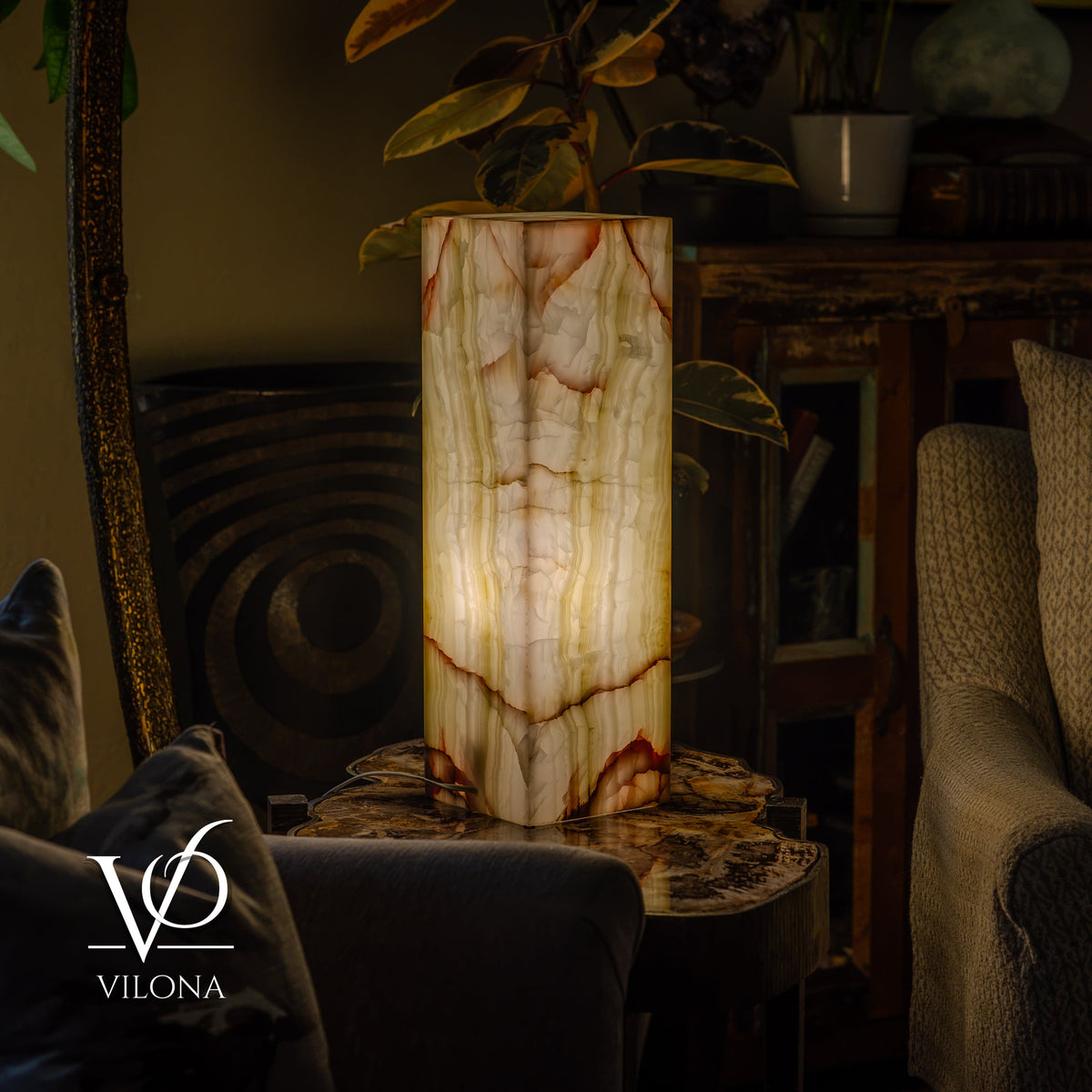 Bamboo Onyx Table Lamp – Light Edition #1 – 19.75" Tall × 6" Wide, photo 5 of 17