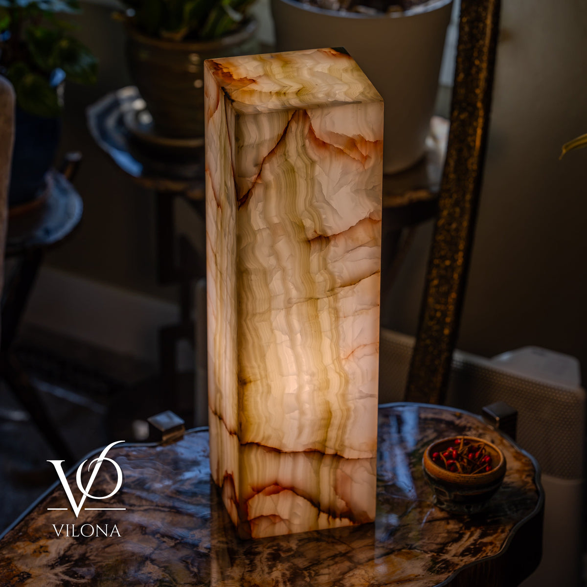 Bamboo Onyx Table Lamp – Light Edition #1 – 19.75" Tall × 6" Wide, photo 7 of 17