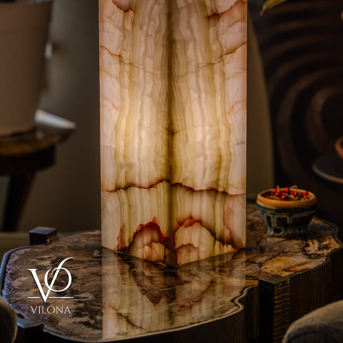 Bamboo Onyx Table Lamp – Light Edition #1 – 19.75" Tall × 6" Wide, photo 10 of 17