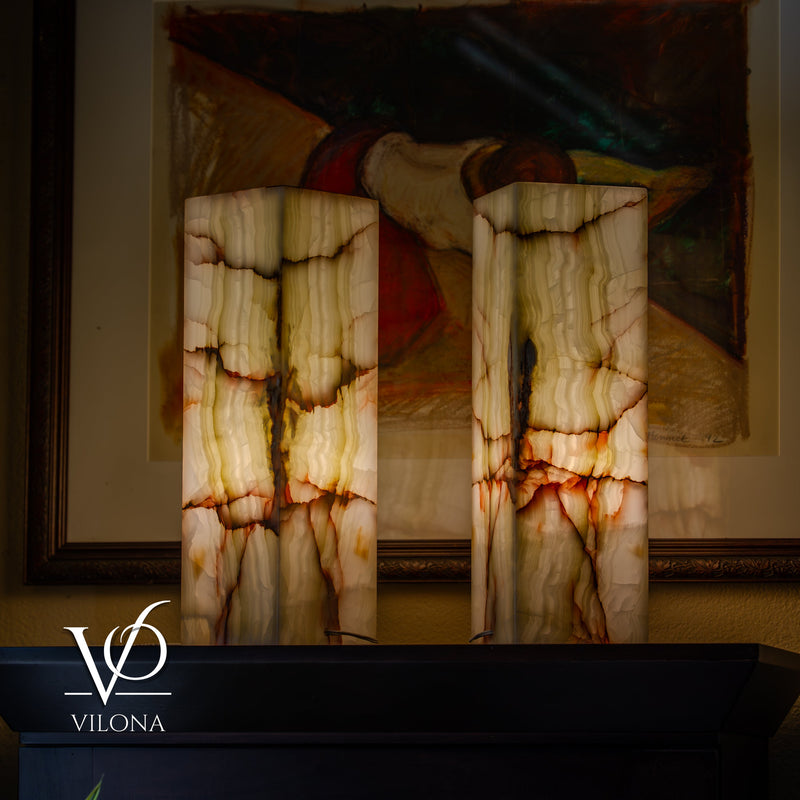 Bamboo Onyx Table Lamp Pair – Light Edition #2 – 19.75" Tall × 6" Wide Each, photo 10 of 18