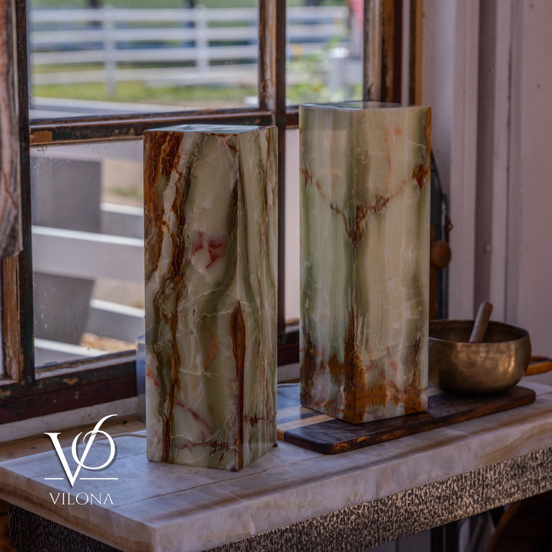 Bamboo Onyx Table Lamp Pair – Dark Edition #2 – 19.75" Tall × 6" Wide Each, photo 11 of 19