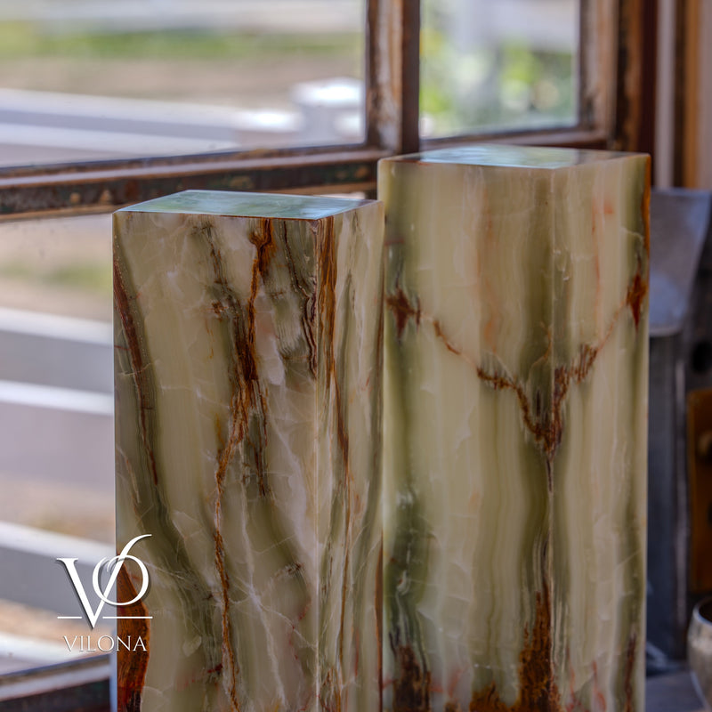 Bamboo Onyx Table Lamp Pair – Dark Edition #2 – 19.75" Tall × 6" Wide Each, photo 16 of 19