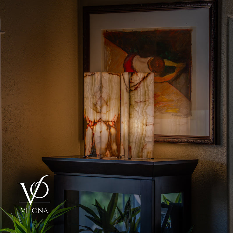 Bamboo Onyx Table Lamp Pair – Light Edition #3 – 19.75" Tall × 6" Wide Each, photo 13 of 14