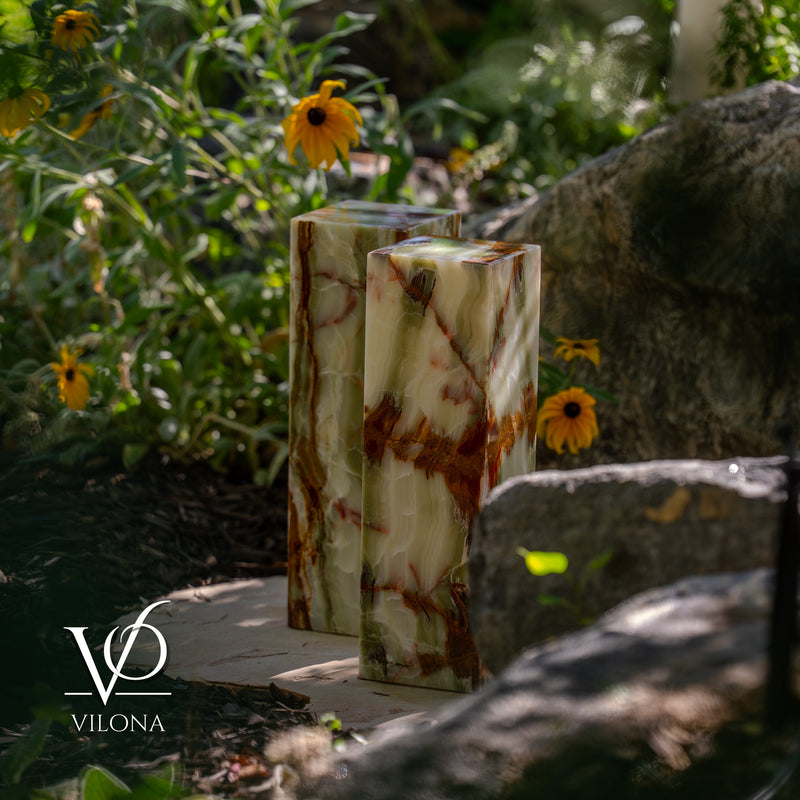 Bamboo Onyx Table Lamp Pair – Dark Edition #3 – 19.75" Tall × 6" Wide Each, photo 12 of 18