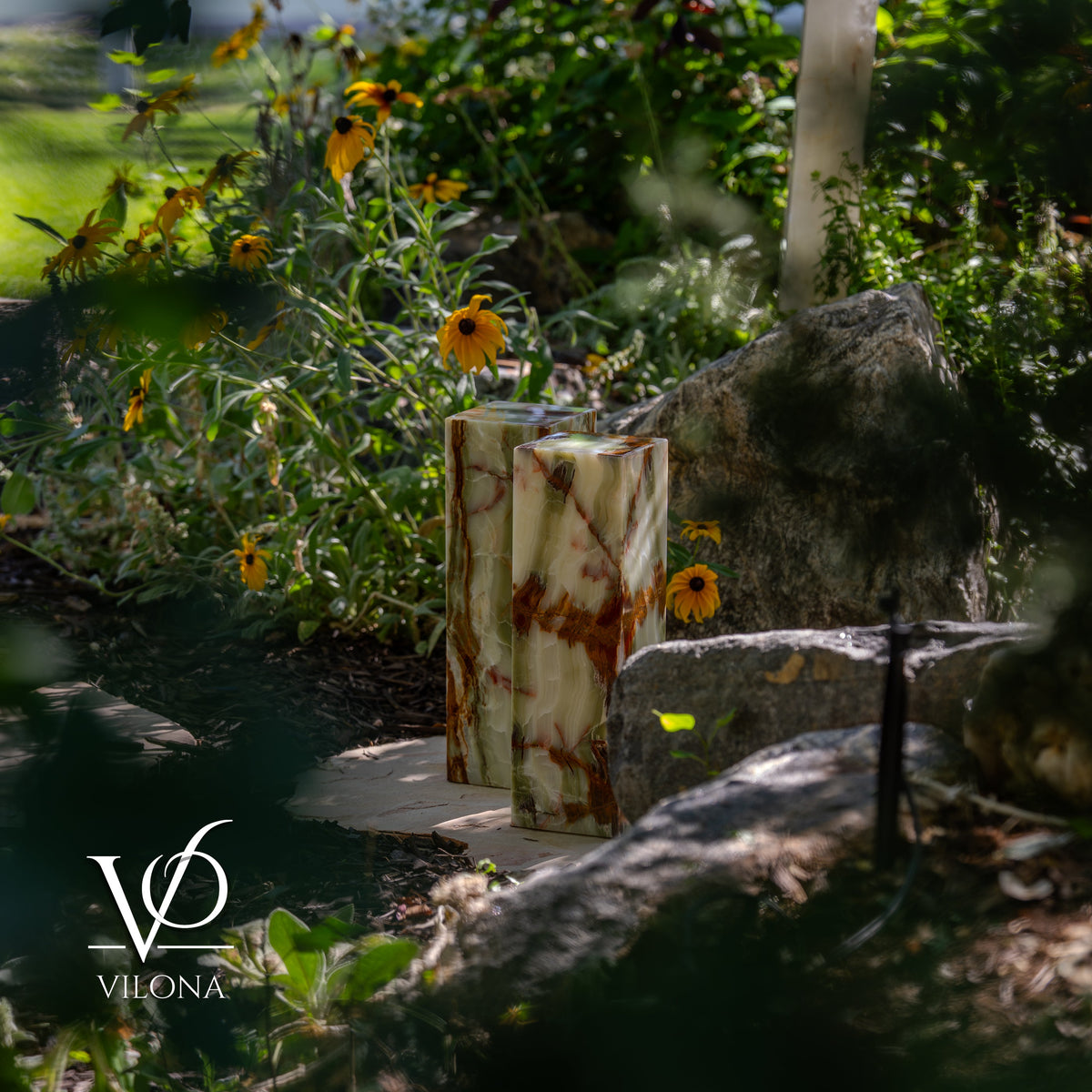 Bamboo Onyx Table Lamp Pair – Dark Edition #3 – 19.75" Tall × 6" Wide Each, photo 14 of 18