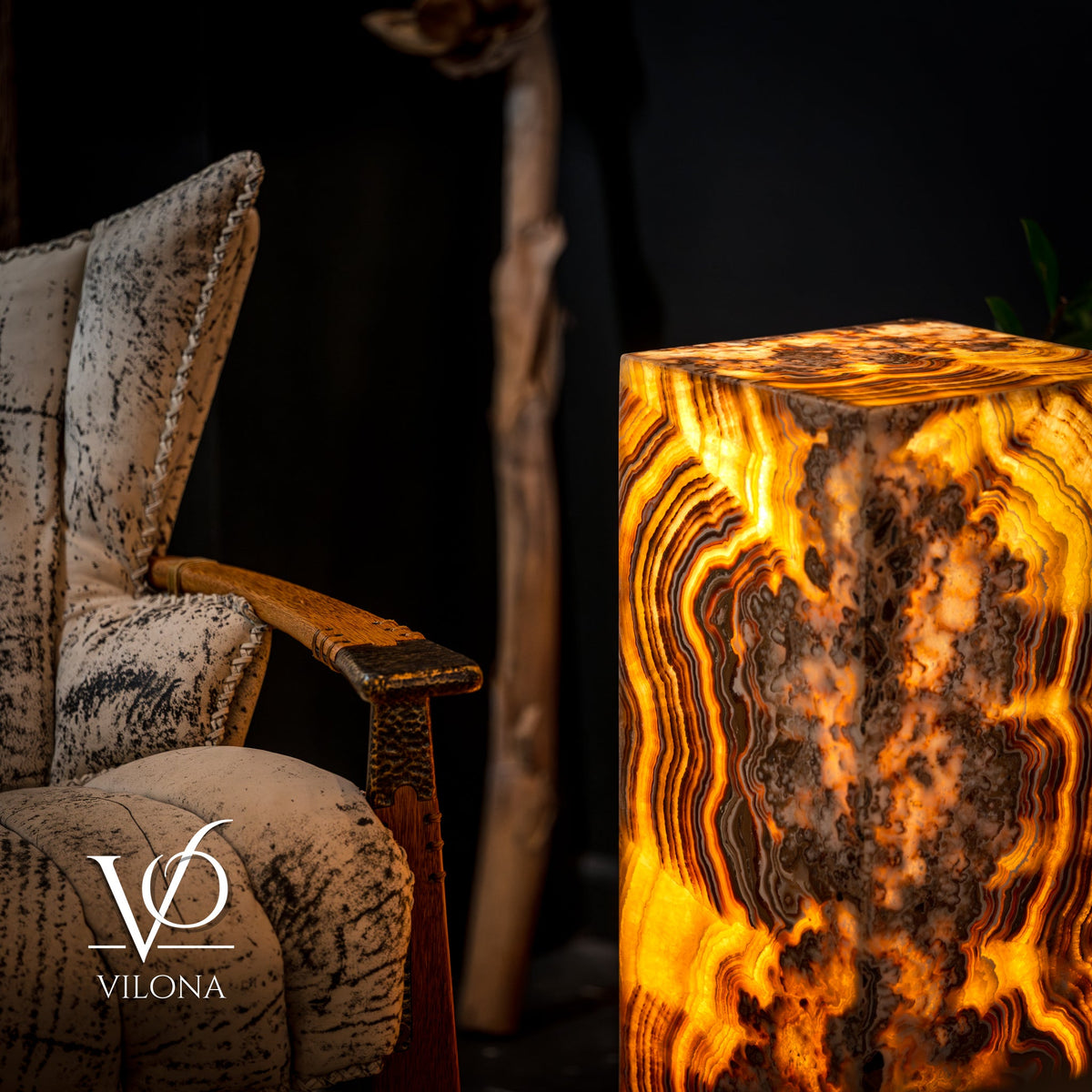 Honeycomb Onyx Floor Lamp -Exotic - Small - 32” H x 12"W - Square - #2, photo 11 of 16