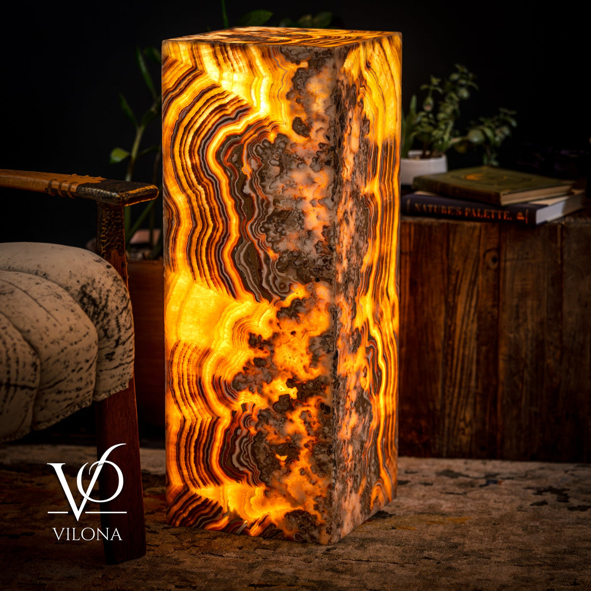 Honeycomb Onyx Floor Lamp -Exotic - Small - 32” H x 12"W - Square - #2, photo 7 of 16