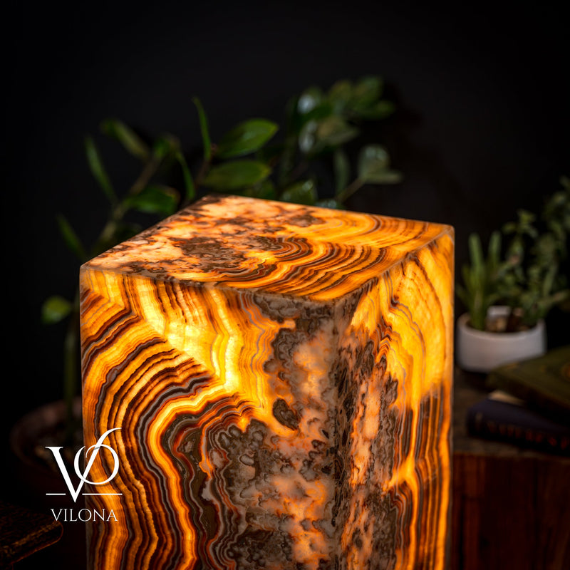 Honeycomb Onyx Floor Lamp -Exotic - Small - 32” H x 12"W - Square - #2, photo 13 of 16