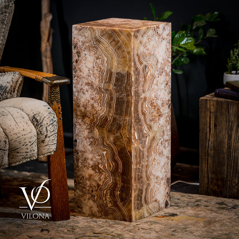 Honeycomb Onyx Floor Lamp -Exotic - Small - 32” H x 12"W - Square - #2, photo 6 of 16