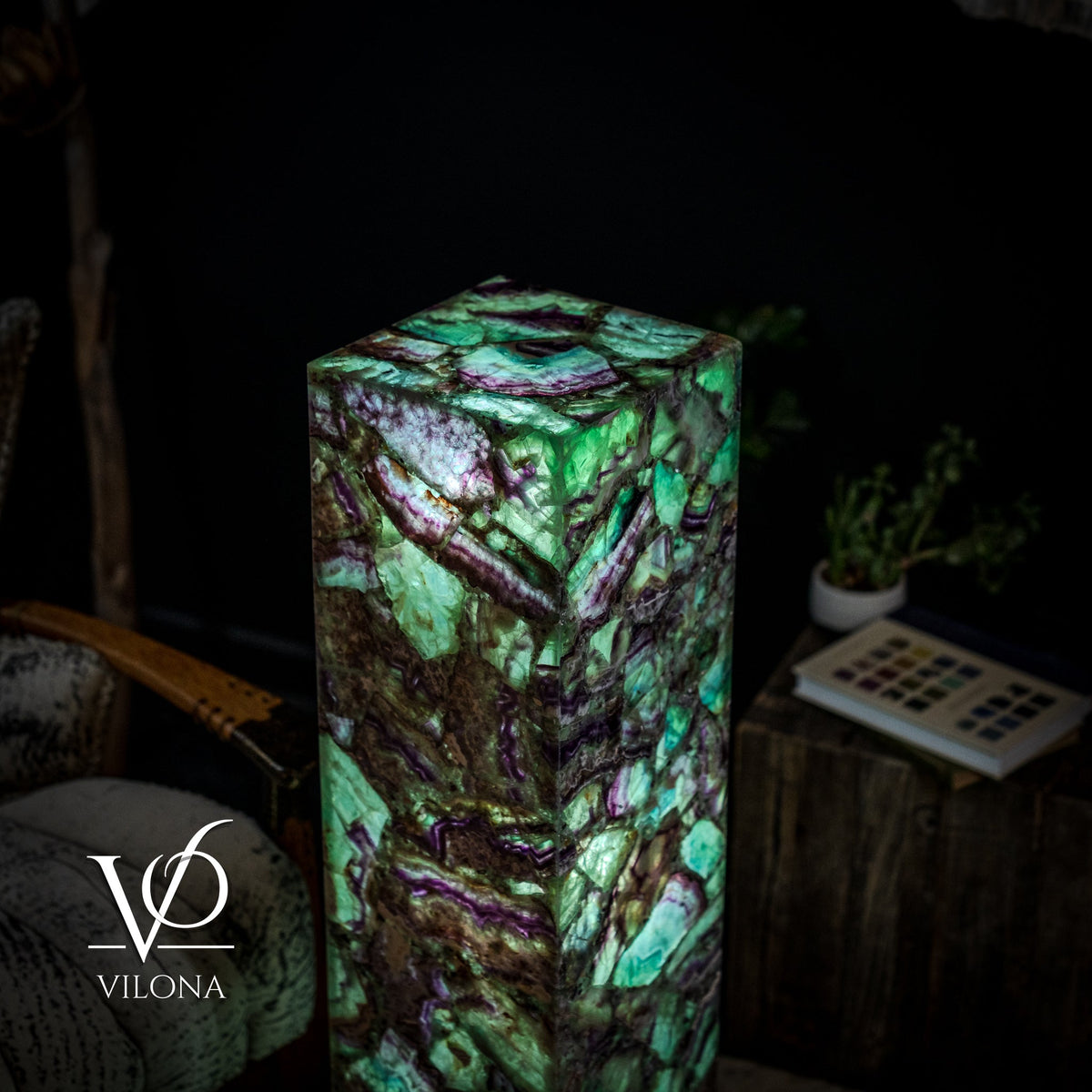 Fluorite Floor Lamp - Medium - 43.5"H x 10"W - Square - #10, photo 3 of 10