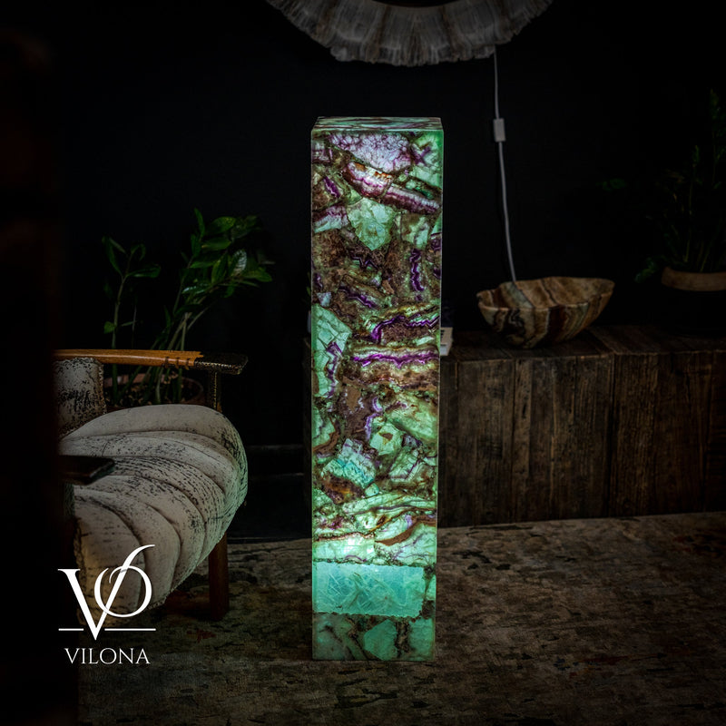 Fluorite Floor Lamp - Medium - 43.5"H x 10"W - Square - #10, photo 5 of 10