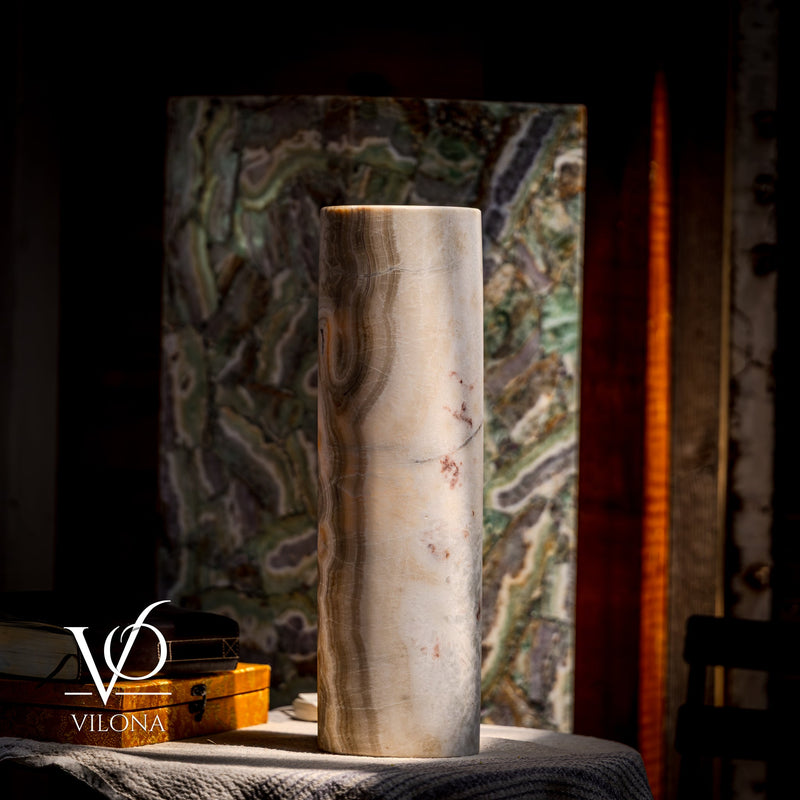 Onyx Table Lamp - Divina Claire 19.5" Tall, x 5.75" Diameter (Medium #2), photo 2 of 10