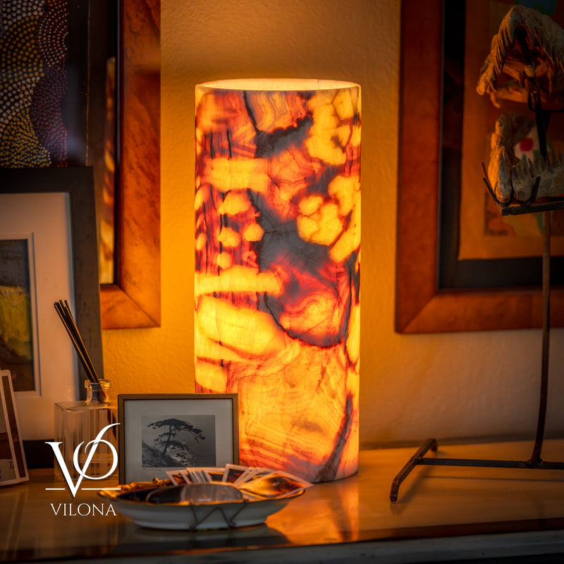 Onyx Table Lamp - Divina Claire 18" Tall, x 8" Diameter (Large #3), photo 6 of 13