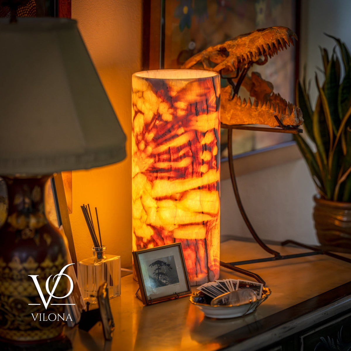 Onyx Table Lamp - Divina Claire 18" Tall, x 8" Diameter (Large #3), photo 3 of 13
