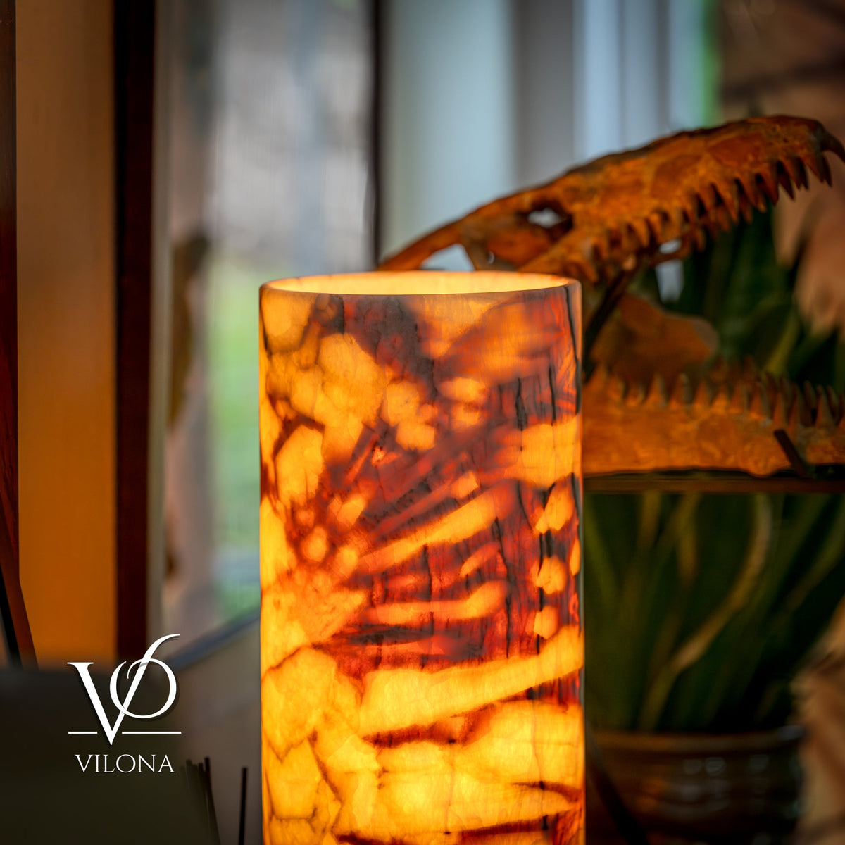 Onyx Table Lamp - Divina Claire 18" Tall, x 8" Diameter (Large #3), photo 7 of 13