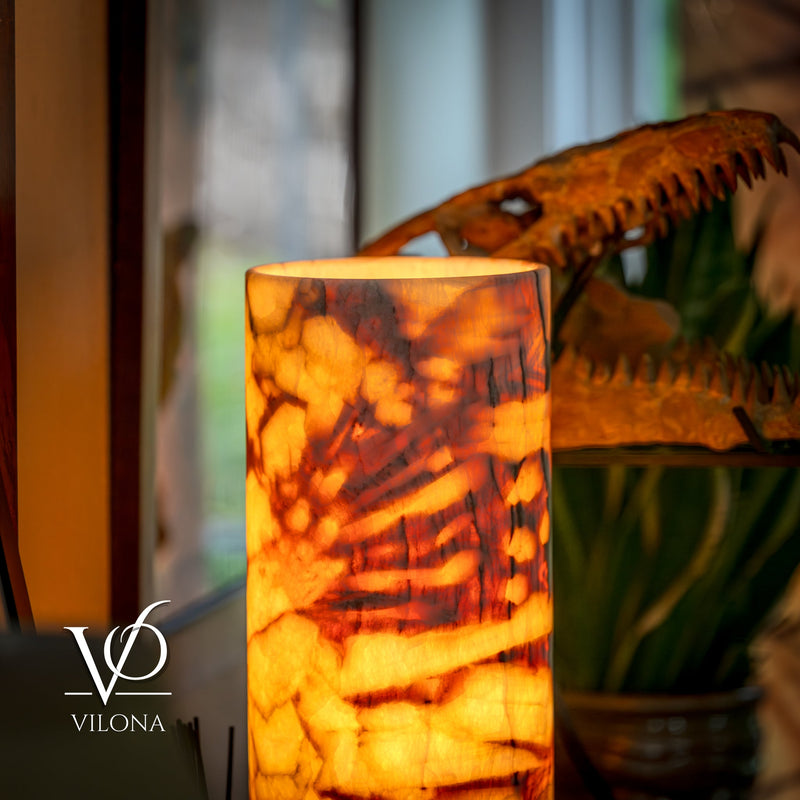 Onyx Table Lamp - Divina Claire 18" Tall, x 8" Diameter (Large #3), photo 7 of 13