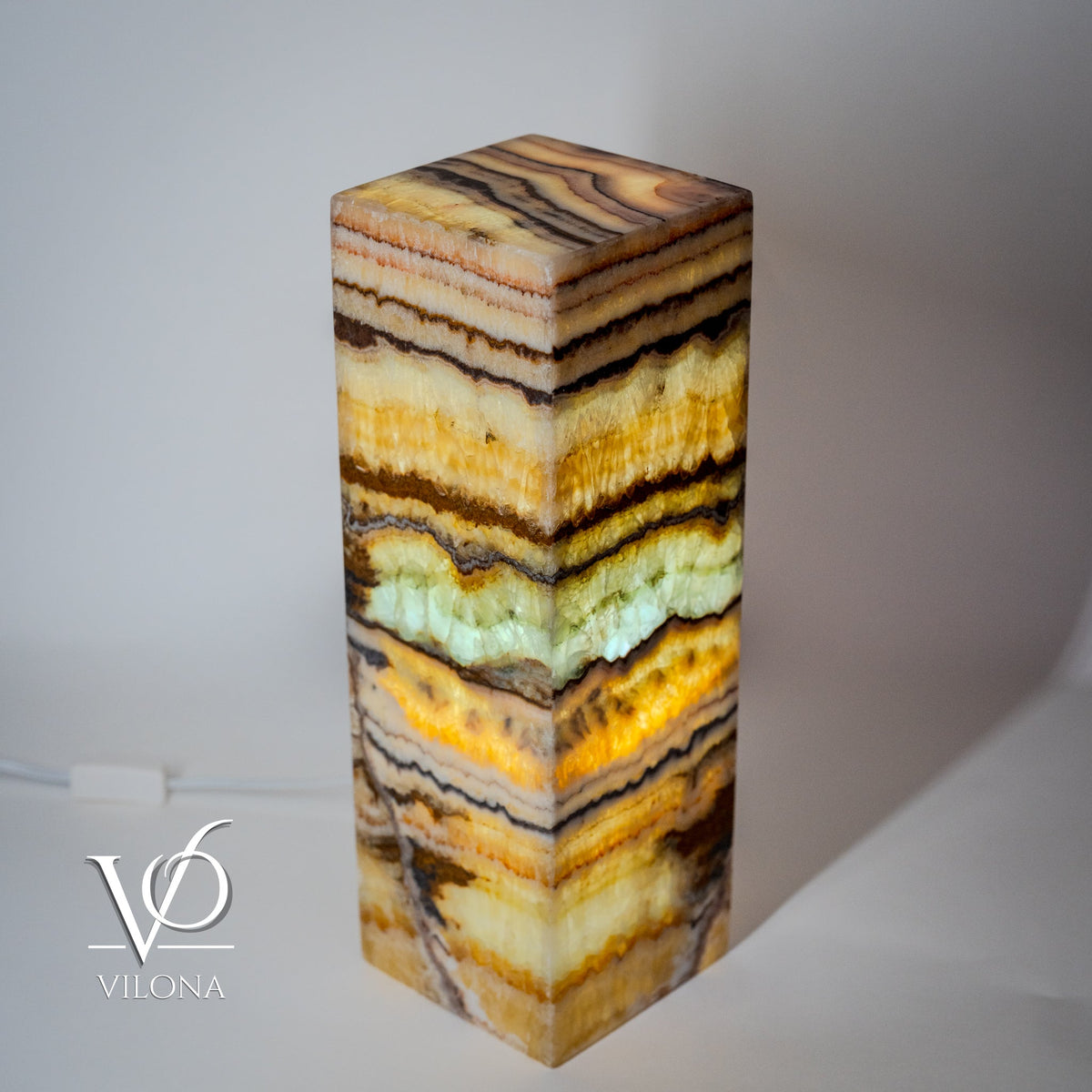 Aqua Onyx Square Table Lamp - 18" Tall, x 6"x 6" Square (Small #64), photo 6 of 8
