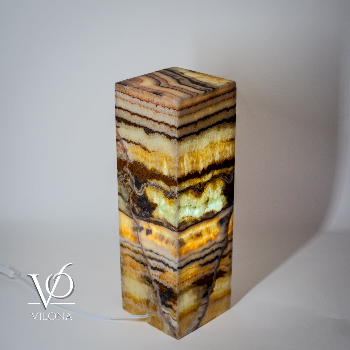 Aqua Onyx Square Table Lamp - 18" Tall, x 6"x 6" Square (Small #64), photo 5 of 8