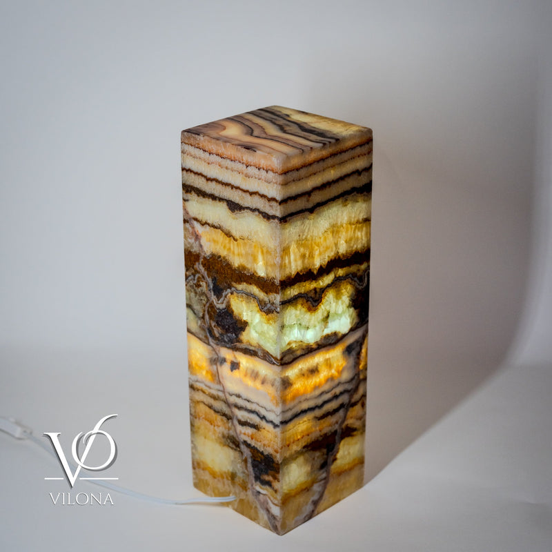 Aqua Onyx Square Table Lamp - 18" Tall, x 6"x 6" Square (Small #64), photo 5 of 8