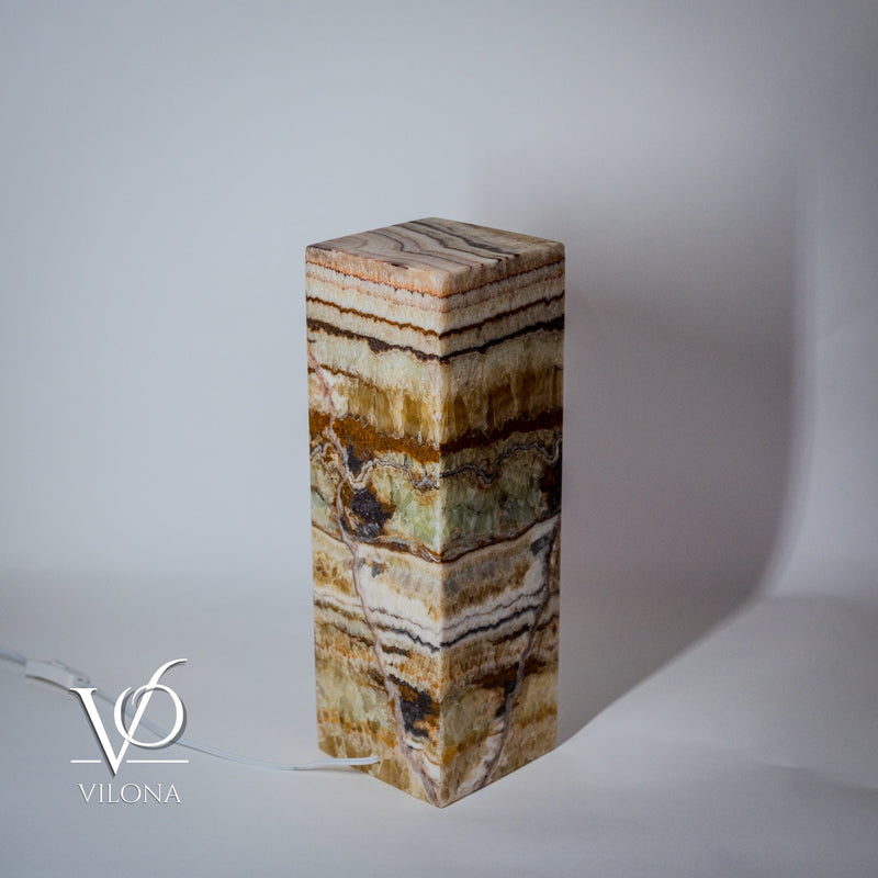 Aqua Onyx Square Table Lamp - 18" Tall, x 6"x 6" Square (Small #64), photo 8 of 8
