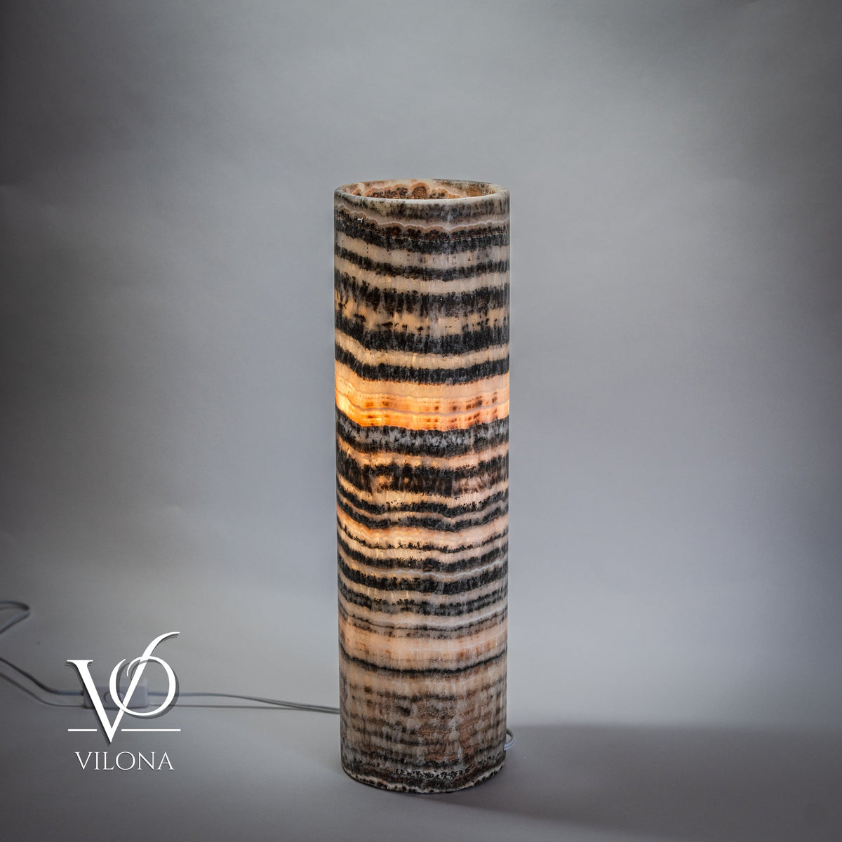 Tangerine Onyx Table Lamp - 20" Tall, x 5.5" Diameter - (Medium #14), photo 3 of 8