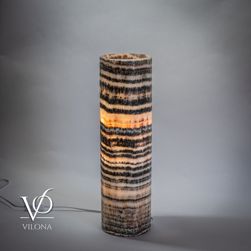Tangerine Onyx Table Lamp - 20" Tall, x 5.5" Diameter - (Medium #14), photo 3 of 8