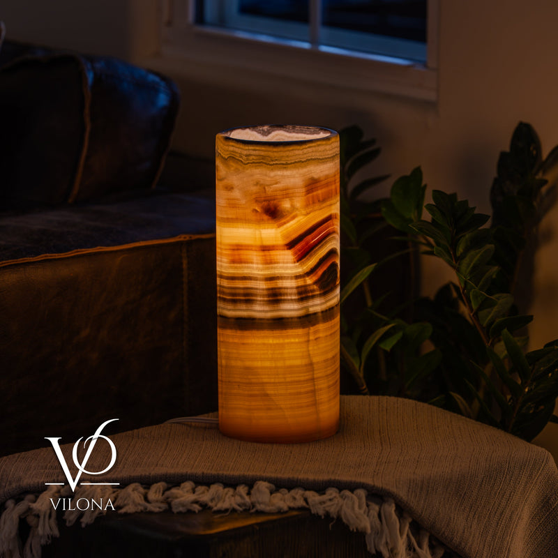 Honeycomb Onyx - 12" Tall, x 4.5" Diameter (Small Table Lamp #1), photo 4 of 10