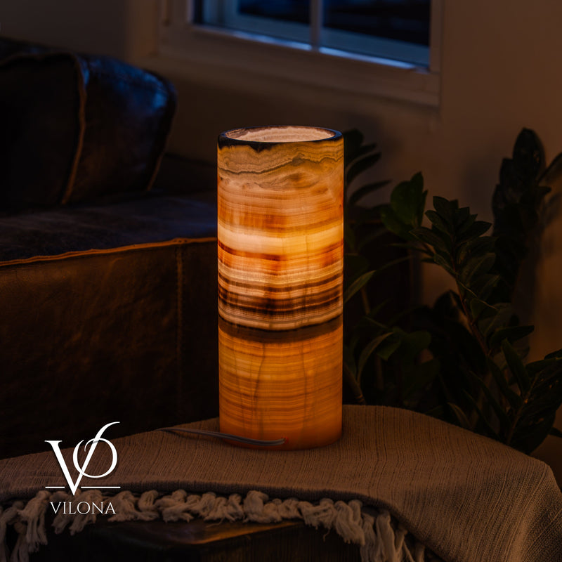 Honeycomb Onyx - 12" Tall, x 4.5" Diameter (Small Table Lamp #1), photo 5 of 10