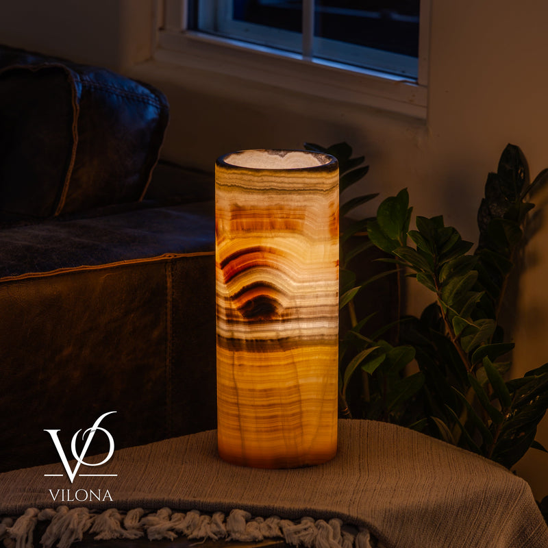 Honeycomb Onyx - 12" Tall, x 4.5" Diameter (Small Table Lamp #1), photo 6 of 10