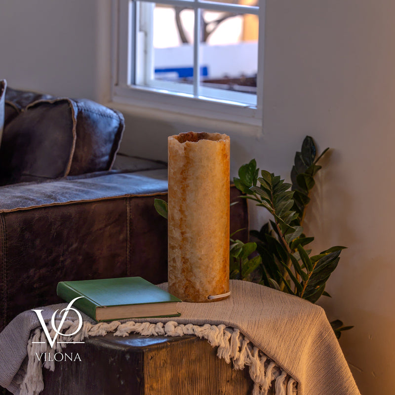 Aqua Onyx - 12" Tall, x 4.5" Diameter (Small Live Edge Table Lamp #1), photo 9 of 10