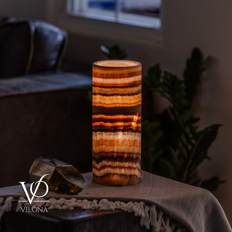 Sahara Onyx - 12" Tall, x 4.5" Diameter (Small Table Lamp #2), photo 9 of 10