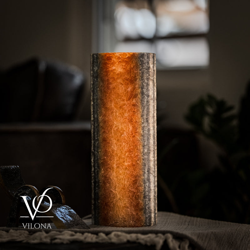 Tangerine Onyx - 12" Tall, x 4.5" Diameter (Small Table Lamp #3), photo 10 of 10