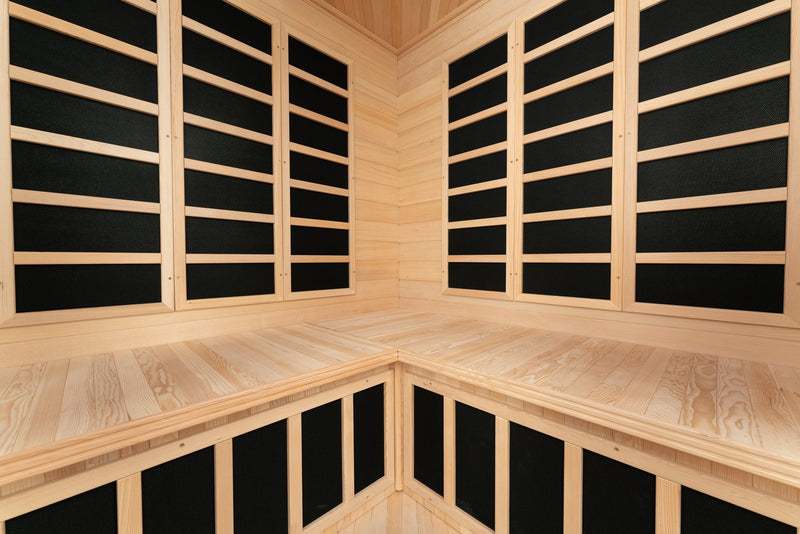 Blisspod | Vienna | Corner Spacious Far Infrared Sauna | Canadian Hemlock Wood | Ultra Low EMF | 12 Heaters | 4-5 Persons, photo 3 of 7