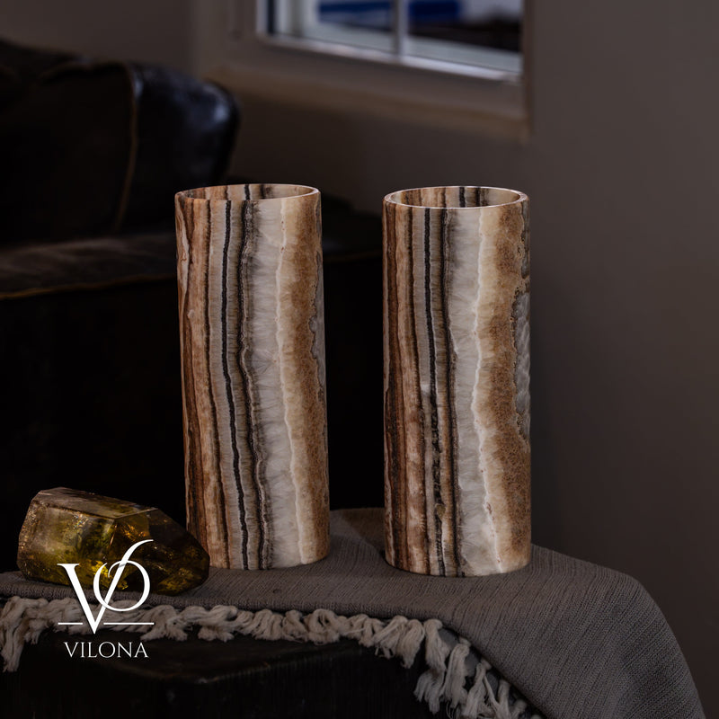 Sahara Onyx - 12" Tall, x 4.5" Diameter (Small Table Lamp Pair #3), photo 5 of 9