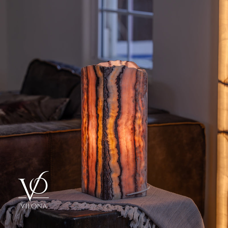Rosa Onyx Live Edge Table Lamp – 16" Tall × 6" Square #1, photo 4 of 11