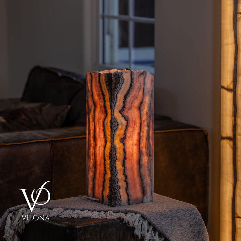 Rosa Onyx Live Edge Table Lamp – 16" Tall × 6" Square #2, photo 4 of 11