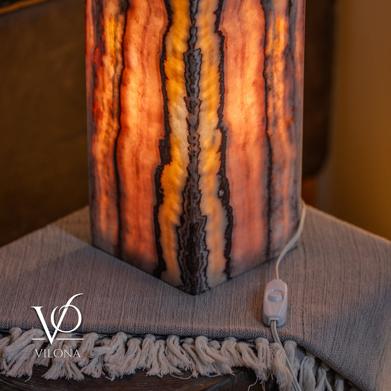 Rosa Onyx Live Edge Table Lamp – 16" Tall × 6" Square #2, photo 11 of 11