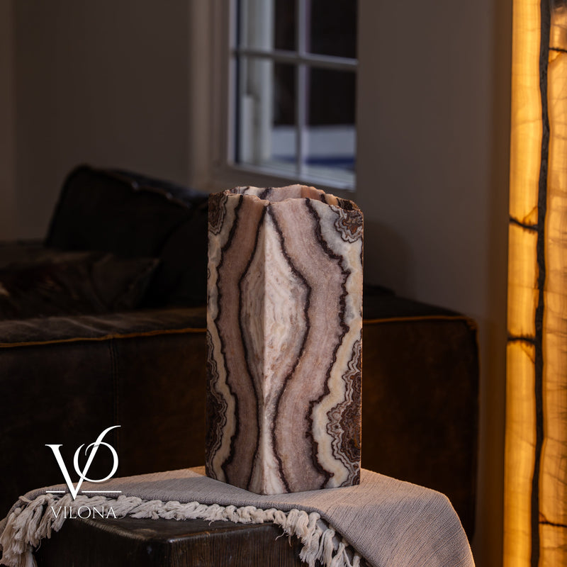 Rosa Onyx Live Edge Table Lamp – 16" Tall × 6" Square #3, photo 7 of 11