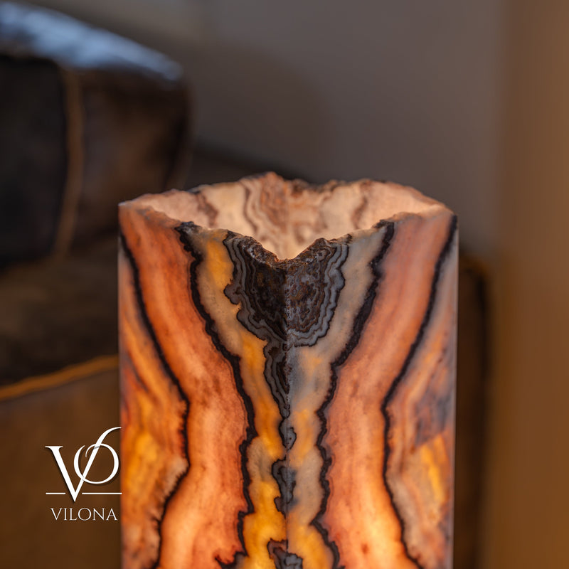 Rosa Onyx Live Edge Table Lamp – 16" Tall × 6" Square #3, photo 10 of 11
