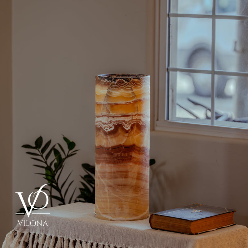 Miami Sunset Onyx Cylinder Table Lamp #1, photo 7 of 13