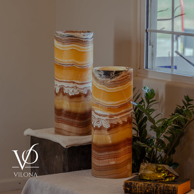 Miami Sunset Onyx Table Lamp Pair #2, photo 6 of 11